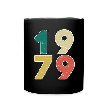 1979 - Jahrgang 1979 - Baujahr 1979 - Tasse einfarbig - Schwarz - Vorne