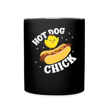 Hot Dog Adult Chicken Girl Hot Dog - Full Colour Mug - black - Front