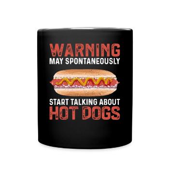 Hot Dog Adult Warning May - Tasse einfarbig - Schwarz - Vorne
