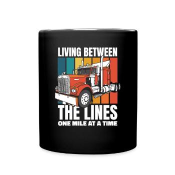 Leben zwischen den Zeilen Trucker Legends Lover - Tasse einfarbig - Schwarz - Vorne
