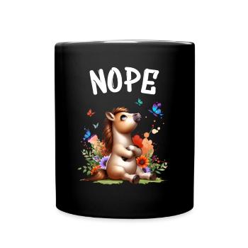 Cheval Drôle Dicton Non pour les amoureux des chevaux - Mug uni - noir - Devant