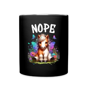 Cheval Drôle Dicton Non pour les amoureux des chevaux - Mug uni - noir - Devant