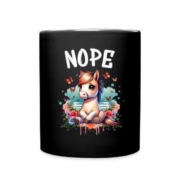 Cheval Drôle Dicton Non pour les amoureux des chevaux - Mug uni - noir - Devant
