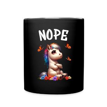 Cheval Drôle Dicton Non pour les amoureux des chevaux - Mug uni - noir - Devant