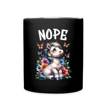 Cheval Drôle Dicton Non pour les amoureux des chevaux - Mug uni - noir - Devant