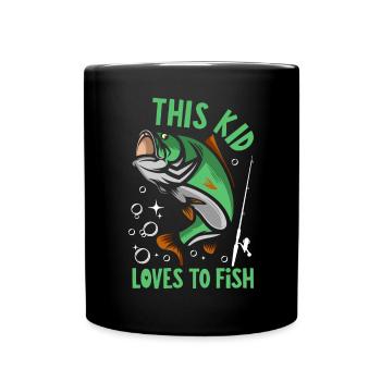Dieses Kind liebt das Angeln - Tasse einfarbig - Schwarz - Vorne