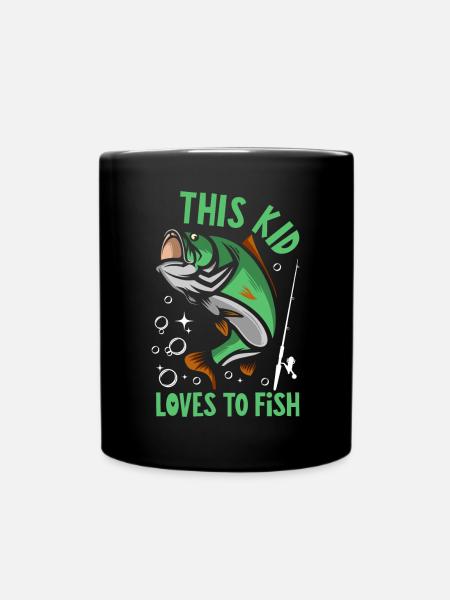 Cet enfant adore pêcher - Mug uni - noir