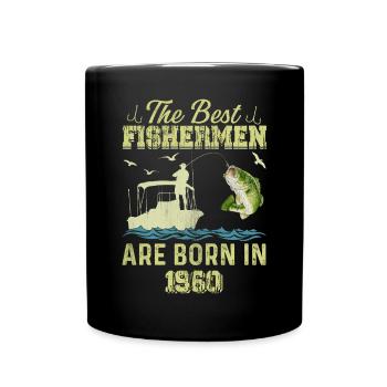 Die besten Fischer sind 1960 geboren - Tasse einfarbig - Schwarz - Vorne