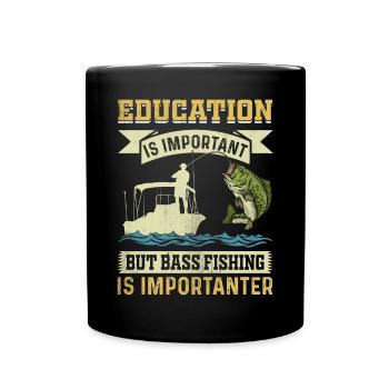 L’éducation est importante, mais la pêche à l’achigan l’est - Mug uni - noir - Devant