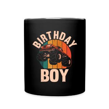 Birthday Kids Monster Truck Birthday Party - Full Colour Mug - black - Front