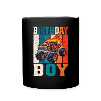 Birthday Kids Monster Truck Birthday Party - Full Colour Mug - black - Front