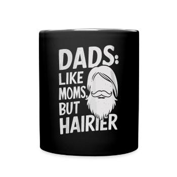 Les papas aiment les mamans seulement motif poilu - Mug uni - noir - Devant