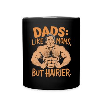 Les papas : comme les mamans, mais les motifs les plus poilus - Mug uni - noir - Devant
