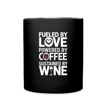Alimenté par l’amour alimenté par le café - Mug uni - noir - Devant