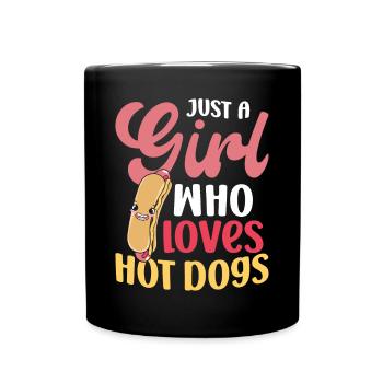 Hot Dog Adult Girl Juste une fille qui - Mug uni - noir - Devant
