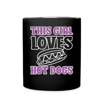 Hot Dog Adult Girl Cette fille aime - Mug uni - noir - Devant