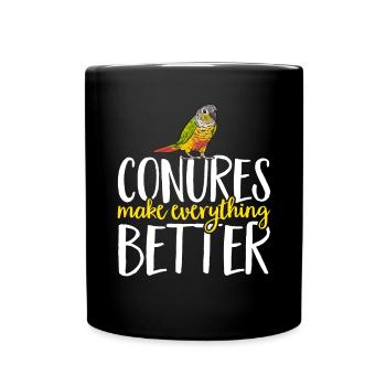 Molina Parakeet Parrot Bird Parakeet - Full Colour Mug - black - Front
