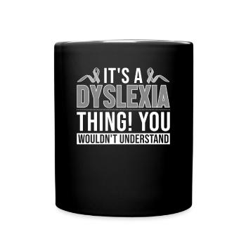 C'est une question de dyslexie Thérapeute en dyslexie et apraxie - Mug uni - noir - Devant