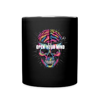 Open Your Mind für einen Unternehmer und Student - Tasse einfarbig - Schwarz - Vorne