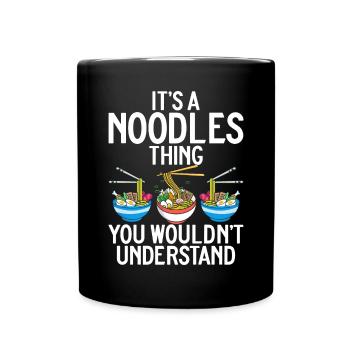 Noodle Lover Gifts - Tasse einfarbig - Schwarz - Vorne