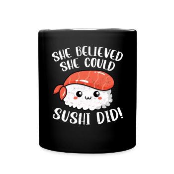Sushi - Tasse einfarbig - Schwarz - Vorne