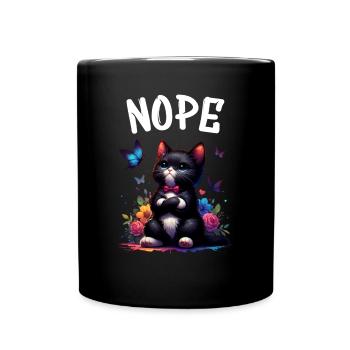 Chat drôle de dicton non pour les amoureux des chats - Mug uni - noir - Devant