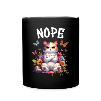Chat drôle de dicton non pour les amoureux des chats - Mug uni - noir - Devant