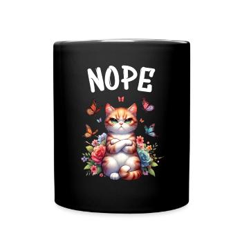 Chat drôle de dicton non pour les amoureux des chats - Mug uni - noir - Devant