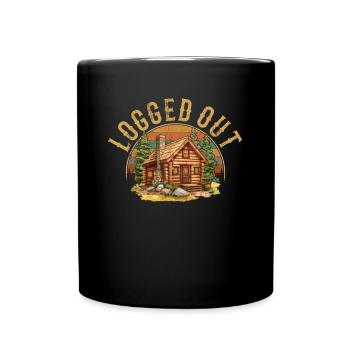 Cabin Logged Out, outdoor cabin - Tasse einfarbig - Schwarz - Vorne
