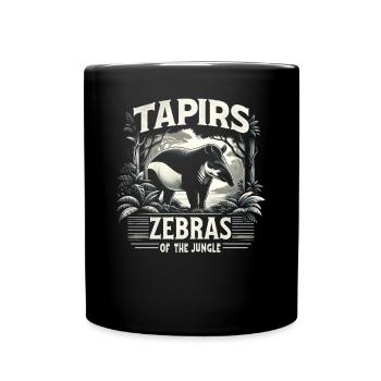 Tapirs - The Zebras of the Jungle - Full Colour Mug - black - Front