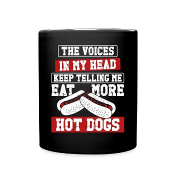 Hot Dog Adulte Les Voix Dans Mon - Mug uni - noir - Devant