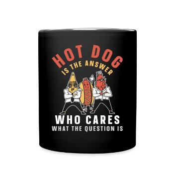 Hot Dog Adult Hot Dog Is The - Full Colour Mug - black - Front