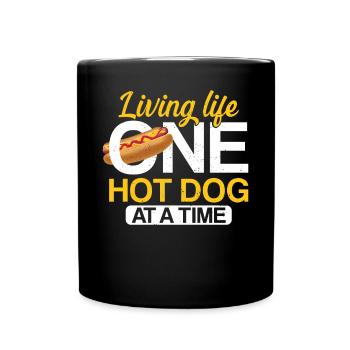 Hot Dog Adulte Vivre La Vie Un Hot - Mug uni - noir - Devant