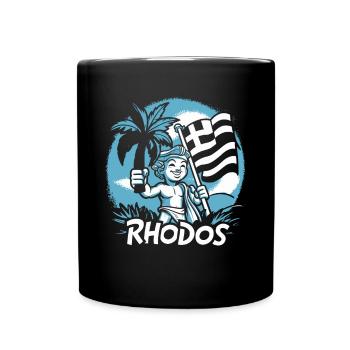 Rhodos Griechenland - Tasse einfarbig - Schwarz - Vorne
