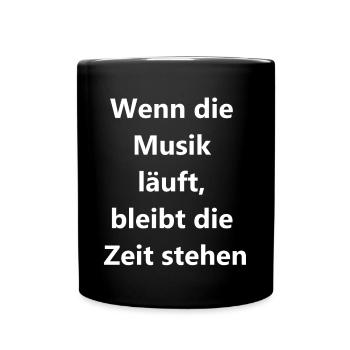 Zeitlos Geschenk - Tasse einfarbig - Schwarz - Vorne