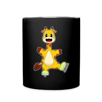 Giraffe Eislaufen Schlittschuhe - Full Colour Mug - black - Front