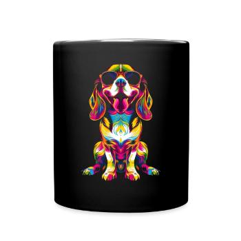Lunettes de soleil Beagle Dog Pop Art - Mug uni - noir - Devant