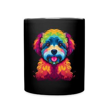 Bichon frisé Chien Pop Art - Mug uni - noir - Devant