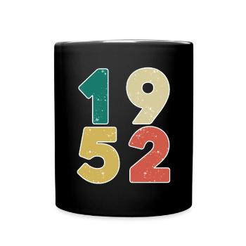 1952 - Jahrgang 1952 - Baujahr 1952 - Tasse einfarbig - Schwarz - Vorne