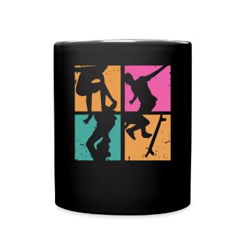Skater Skateboard Skate - Tasse einfarbig - Schwarz - Vorne