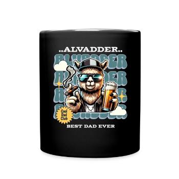 Alvadder Alpaka Papa Vater Vatertag - Tasse einfarbig - Schwarz - Vorne