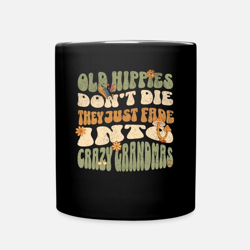 Hippie Granny - Full Colour Mug - black