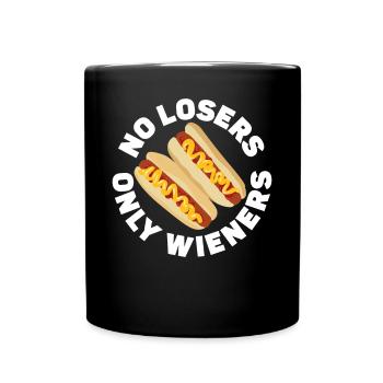 Hot Dog Adult Pun No Losers Only - Tasse einfarbig - Schwarz - Vorne
