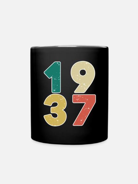1937 - Jahrgang 1937 - Baujahr 1937 - Tasse einfarbig - Schwarz