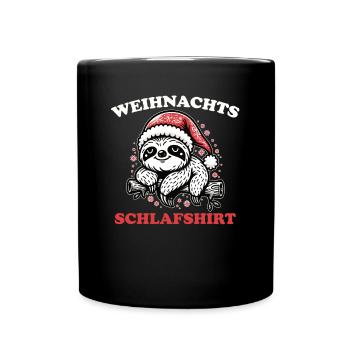 Chemise de nuit de Noël paresseux de Noël - Mug uni - noir - Devant