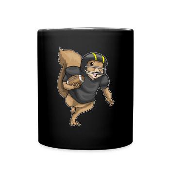 Squirrel American Football Sports - Full Colour Mug - black - Front