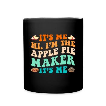 Witziger Apfelkuchen Spruch - Tasse einfarbig - Schwarz - Vorne