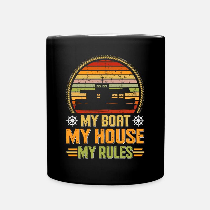 Witziger Hausboot Spruch - Tasse einfarbig - Schwarz