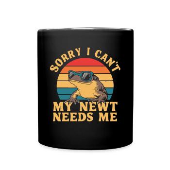 Witziger Molch Spruch - Tasse einfarbig - Schwarz - Vorne