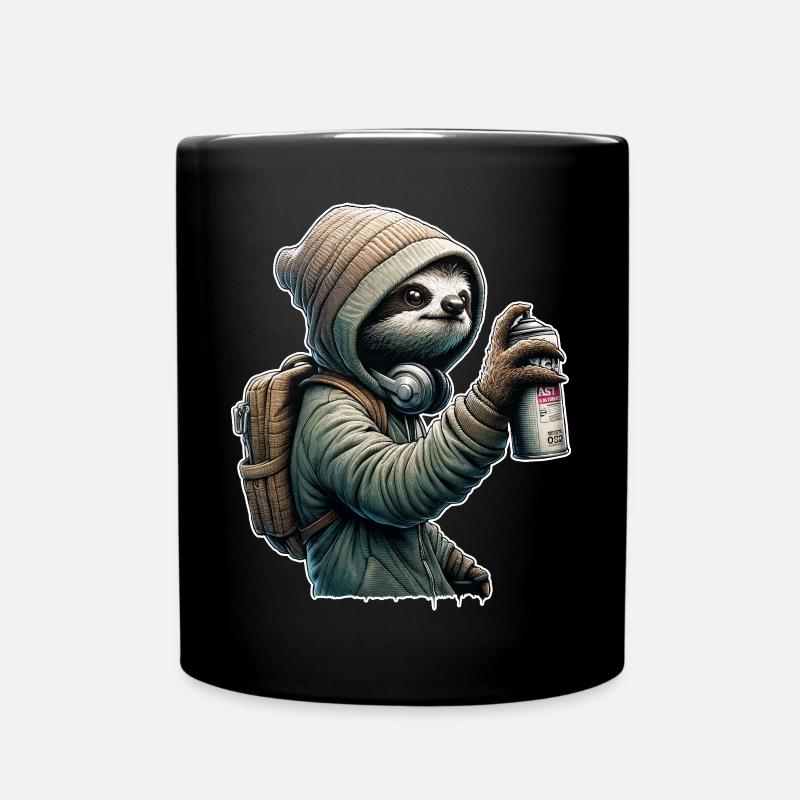 Faultier Graffiti Sprüher Streetart - Tasse einfarbig - Schwarz